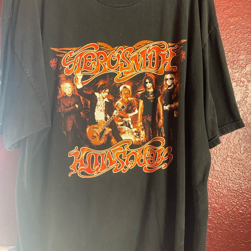 Aerosmith 2007 World Tour Black Double Sided Tshirt Size 2XL